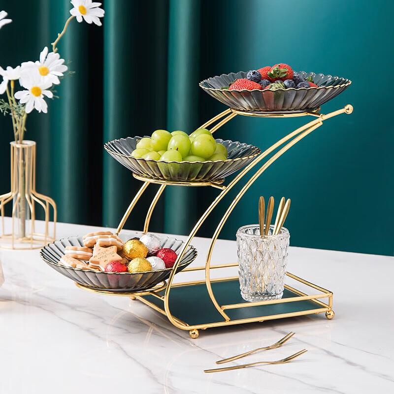 HUIHUADU 3-Tier Nordic Glass Serving Platter