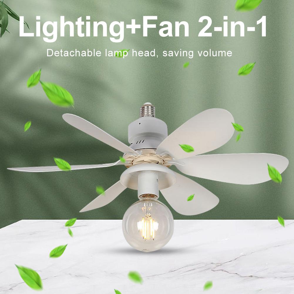 Ceiling Fan LED Lamp E27 Base 52cm LED Bulb Ceiling Fan 3 Speeds Chandelier Ceiling Fan Dimmable for Bedroom Living Room Kitchen