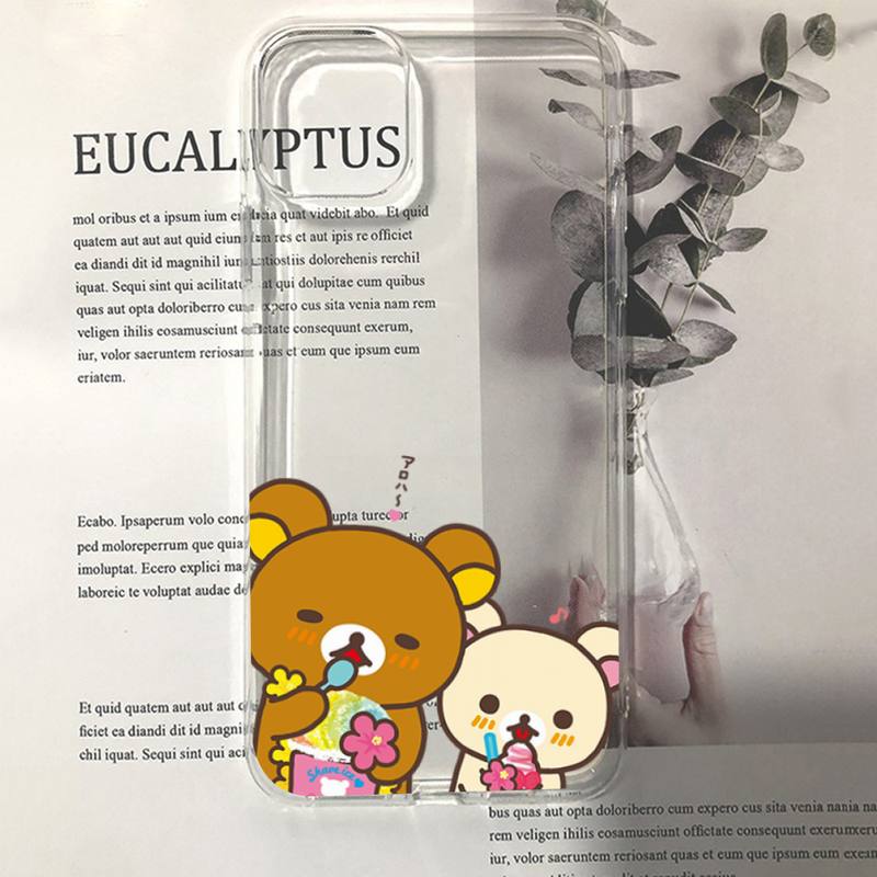 Rilakkuma Kawaii Phone Case For iPhone 11 12 13 14 Mini Pro Max XR X XS TPU Clear Case For 8 7 6 Plus SE 2020