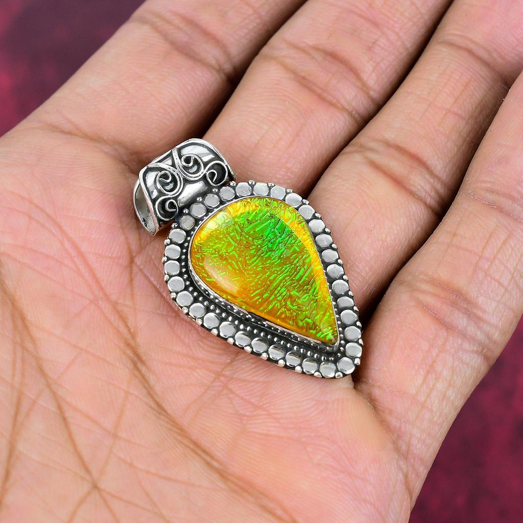 Australian Triplet Opal 925 Solid Sterling Silver Pendant, Handmade Gemstone Jewelry Pendant Gift For Birthday