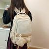 Student Schoolbag Color Contrast Backpack Women's Large Capacity Backpack with Coin Purse
