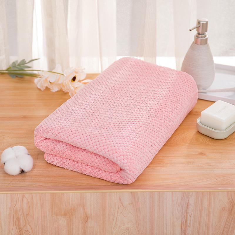 Pineapple Coral Fleece Bath Towel - Absorbent, Hair-Free, Soft, Large Square for Men & Women