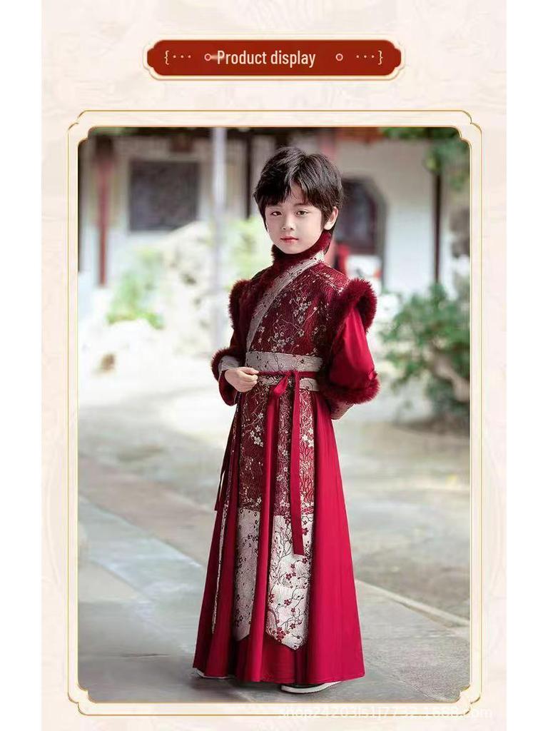 Winter-Hanfu-Kostüm für Jungen - Ming-Stil Tang-Anzug