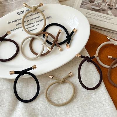 5 Stück Damen Haargummis Hochelastisch Geknotetes Design Haarstricke Metall