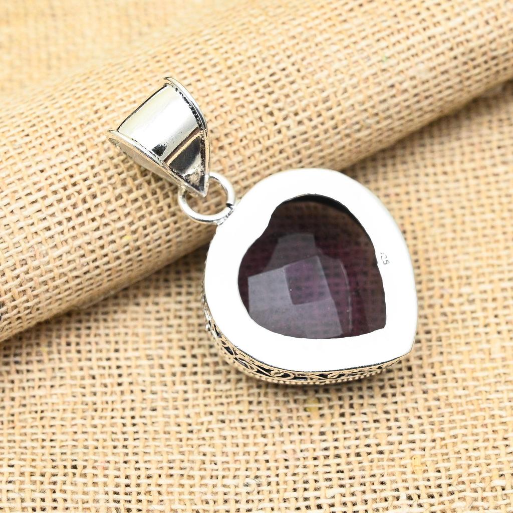 Dazzling Amethyst Gemstone Handmade 925 Solid Sterling Silver Jewelry Pendant For Gift