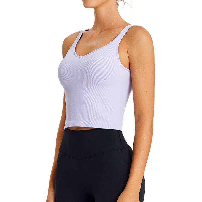 

Универсальная майка с U-образной спиной и нагрудными вкладышами для бега, йоги и фитнеса M фиолетовый