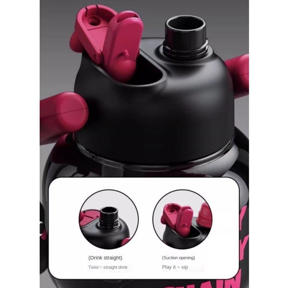 Cute Portable Drink Bottle Leakproof Cartoon Plastic Cup Sport Water Bottle Home/School