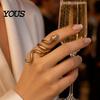 Wrapped Snake Design Ring Exaggerated Print Finger Band, Adjustable Open Ring, Flexible Size Three-Dimensional Winding Animal for Jewelry Gift