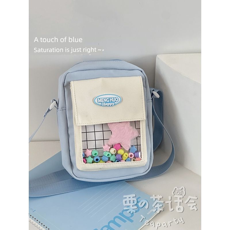 

Cartoon Backpack Japanese Style Ins Casual Girl Transparent Crossbody Bag Blue