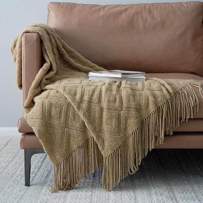 Coperta jacquard in maglia stile americano, runner da letto e coperta per divano per autunno/inverno