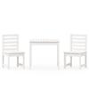 VidaXL Ensemble de bistrot de jardin 3 pcs blanc bois de pin massif 3154672