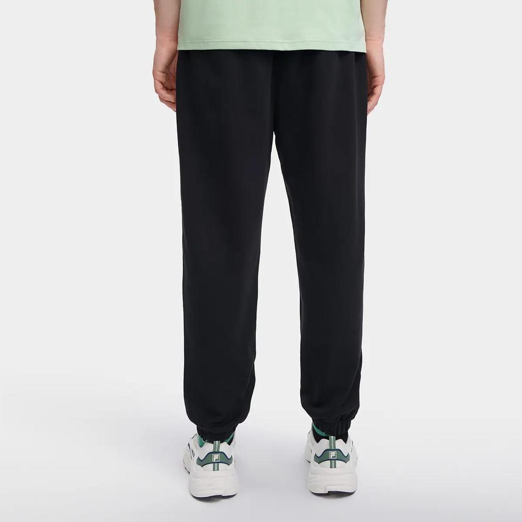 FILA Knitted Sweatpants Men's Jet Black Moderate Cuffed Pants (Unisex) Knitted Sweatpants F11M339608A BK