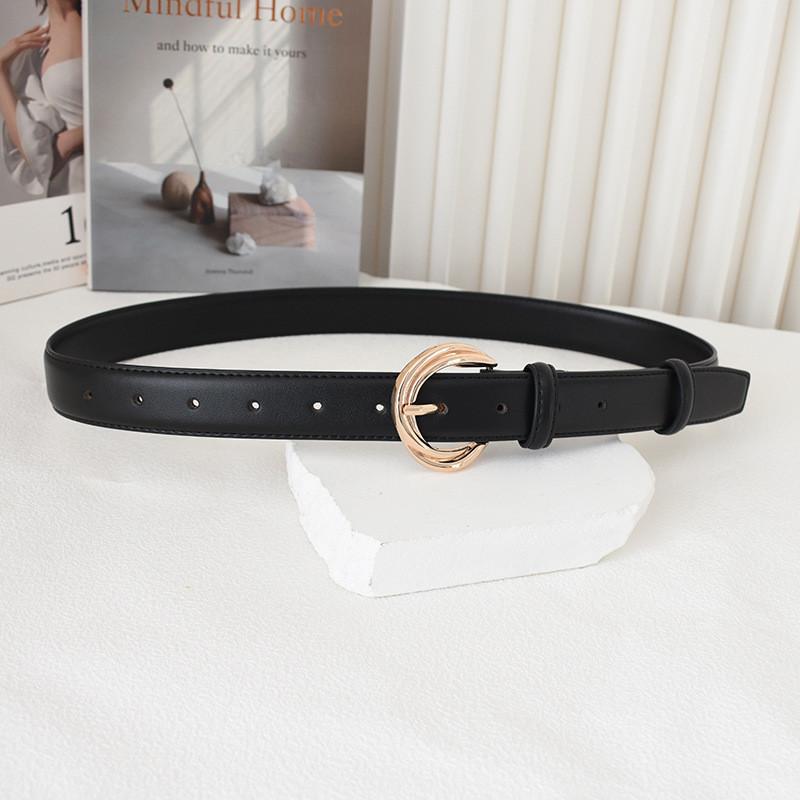 

Leather Black Contemporary Belt For Women With Durable Alloy Buckle And Elegant Design Black,105cm