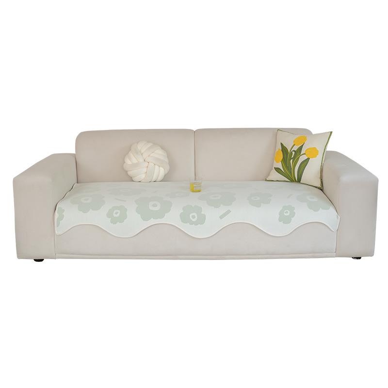 Special-Shaped Summer Ice Silk Sofa Cushion  New Cold Doudou Sofa Cover Fixed Non-Slip One-Piece Seat Cushion