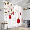 2pcs,2D plane printing Contemporary Curtains Christmas Ornament White Flower Branch (2) Polyester Easy Install (without rod)