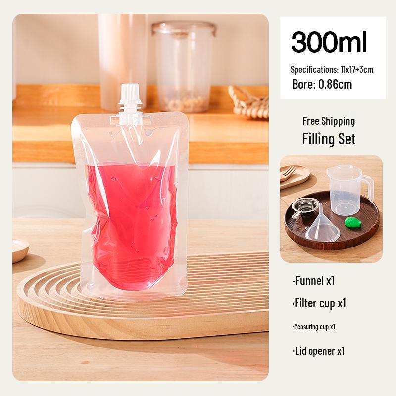 Large Transparent Spout Pouch for Cereal, Grain, Milk Tea, or Soy Milk Portioning and Sealing