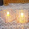 AEE4-Candle Lights 6Pcs Cube Led Tea Lights Candles Electric Flameless Candles Fake Home Decorations For Wedding Halloween