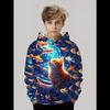 3D Kids Clothing Long Hooded Sweatshirt Girls Cute Cat Printed Clothing Kids Casual Comfortable Outdoor