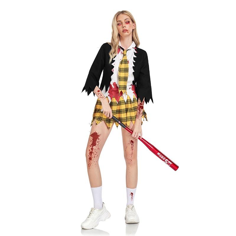 Vampire Student Costume For Halloween Cosplay Horror Zombie School Uniform