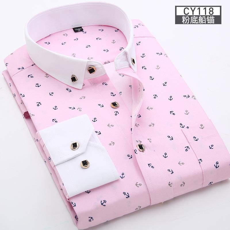 Męska koszula wizytowa Męska biznesowa casual w paski zapinana na guziki Koszule Markowa odzież Slim Fit Długi rękaw Camisa Masculina M-5XL NS5561