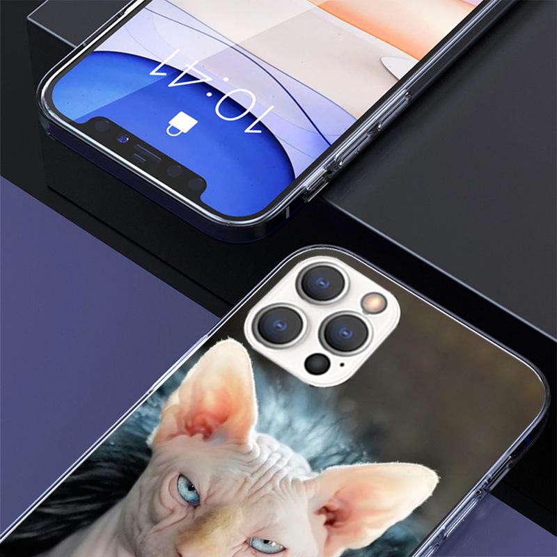 Lavaza Sphynx Sphinx Cat Cover Phone Case For iPhone 16 17 Air 15 14 Pro Max 16E Phone Case 13 Mini 12 11 7 SE 8 Print Pattern F