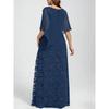 New Plus Size Women's Lace Evening Dress with Chiffon Shawl, Bodycon Formal Party Gown for European American
