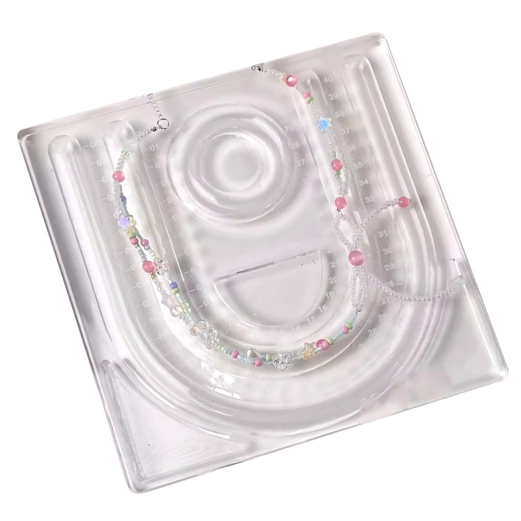 Acrylic Beading Board for Jewelry Making Bracelet and Necklace Designs Tray with Measuring Areas Beadwork Platform