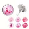 Stylish Breast Cancers Awareness Earrings Gemstones Glass Material Ear Accessories For Fashionable Outfit Pairing