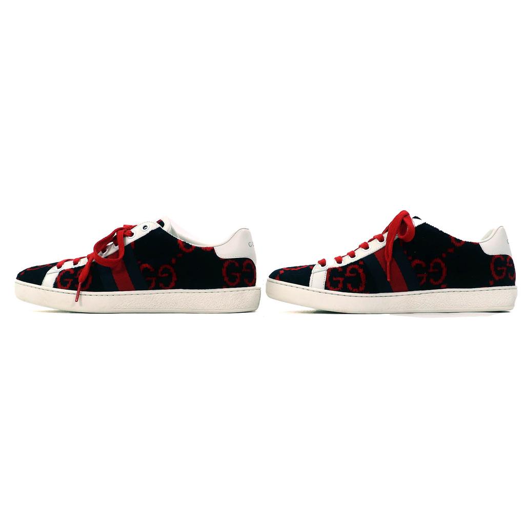 Tolle GUCCI Low-Cut-Sneaker Frottee GG-Muster Florstoff mit 36,5 431910 Gebraucht
