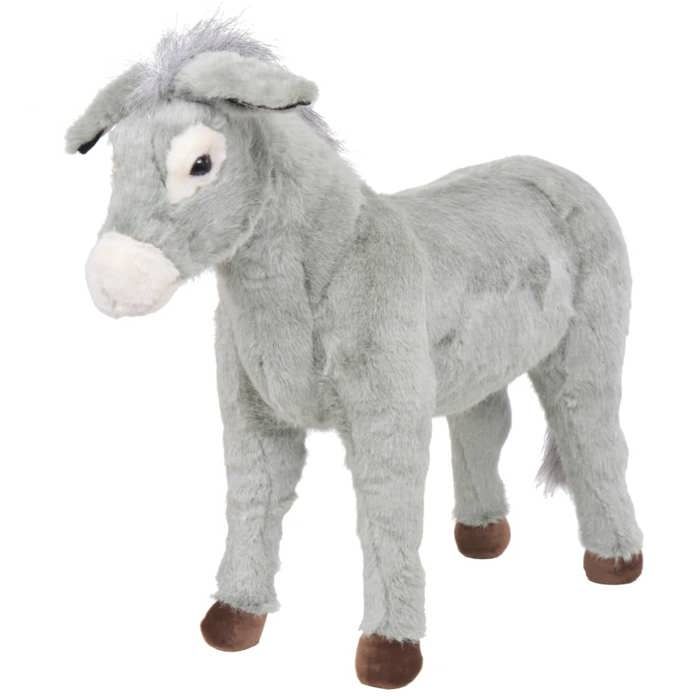 VidaXL Jouet en peluche Âne Gris XXL 91343