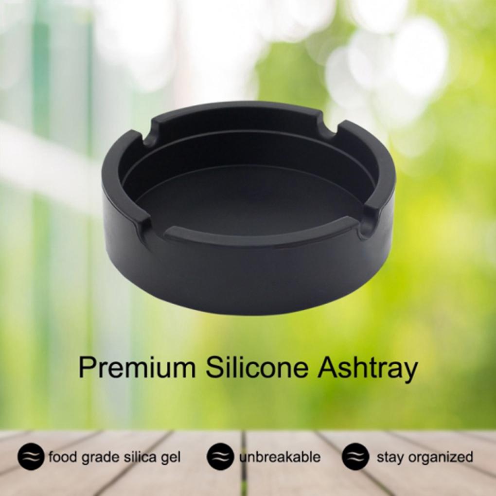 Ashtray Temperature Resistant Ash Tray Table Holder Washable Travel Household Office Car Bottle Cup Pad Mat Solid Color
