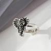 Verstellbarer Vintage Elefantenrüssel Ring in Sterling Silber für Männer Frauen Boho Retro Offener Finger