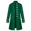 2024 European & American Men's Solid Color Steampunk Overcoat with Stand-Up Collar