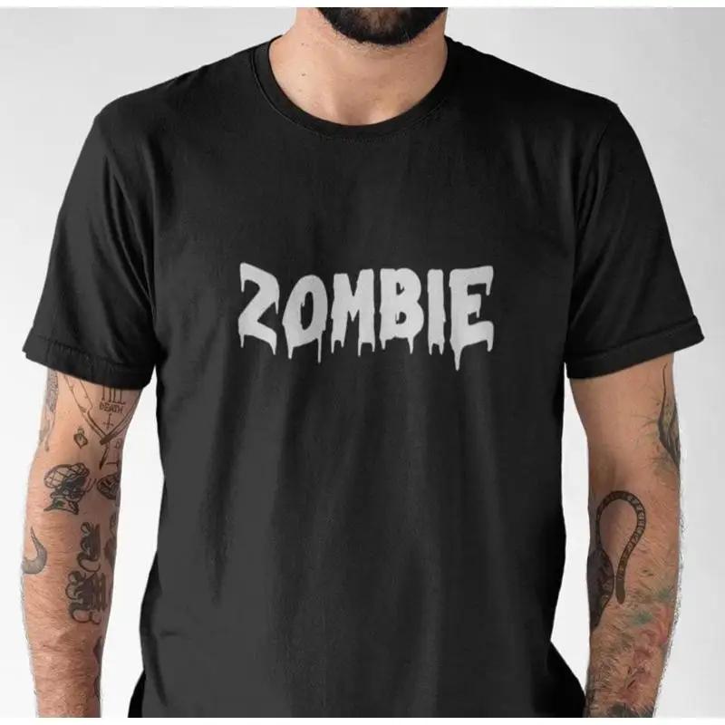 Zombie Funny Fancy Dress T Shirt Lazy Halloween Outfit Sarcastic Parody Quirky Ironic Top
