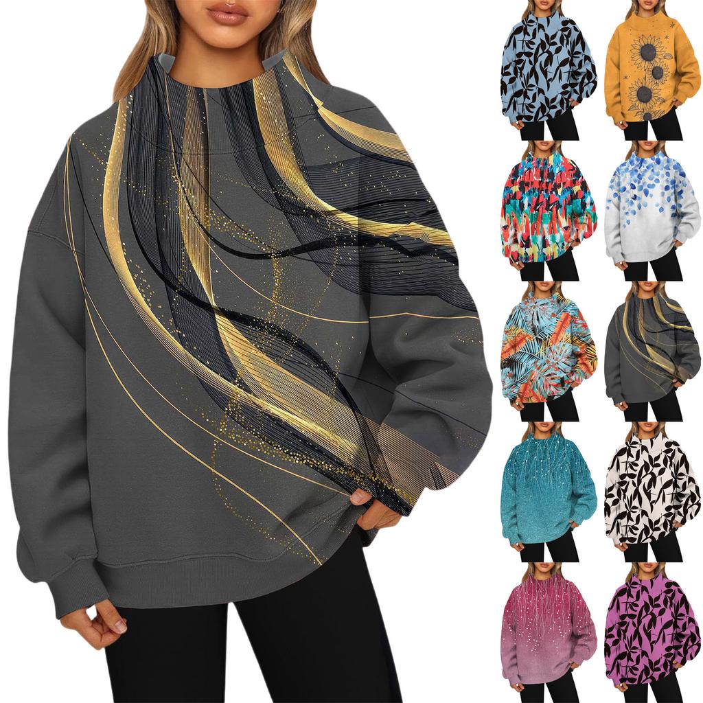 Mock Neck Sweatshirt Women Fall Comfort Oversized Sweatshirt Dressy Pullover Sweatshirts No Hood Cozy Turtleneck Tops