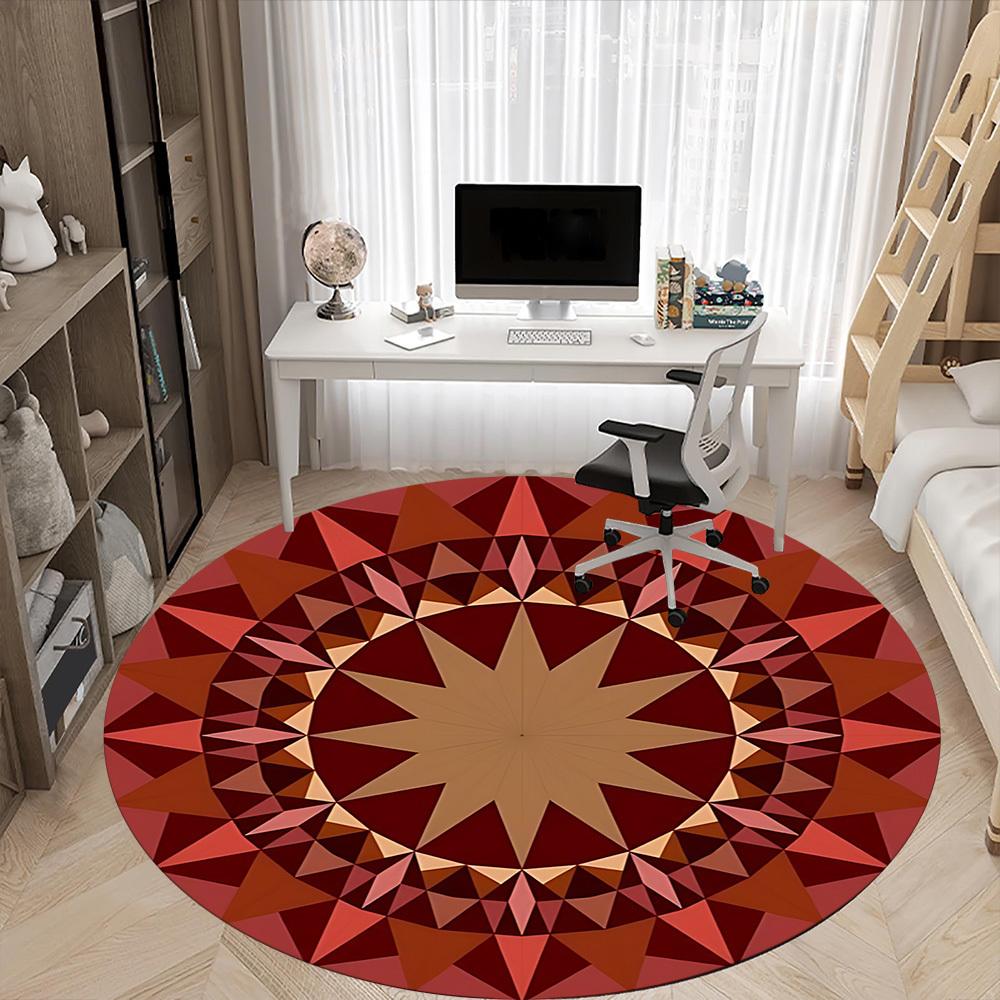 1PC Kaleidoscope Pattern Chair Carpet for Office Non-Slip, Lightweight, Machine Washable Rug for Office, Sleeping, Room - Holiday Decoryy251009077