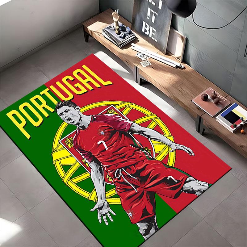 Portugal Flag Football Art suitable as a non-slip mat for the living room or bedroom sofa