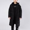 Lining Training Series Casual Windproof Warm Long Hooded Down Jacket Men Outerwear Black AYMR265-1