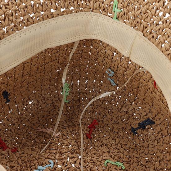 Přenosný skládací rybářský klobouk, Ručně pletený slaměný klobouk s nastavitelným tvarem, Široký okraj letní klobouk na ochranu před sluncem pro venkovní aktivity