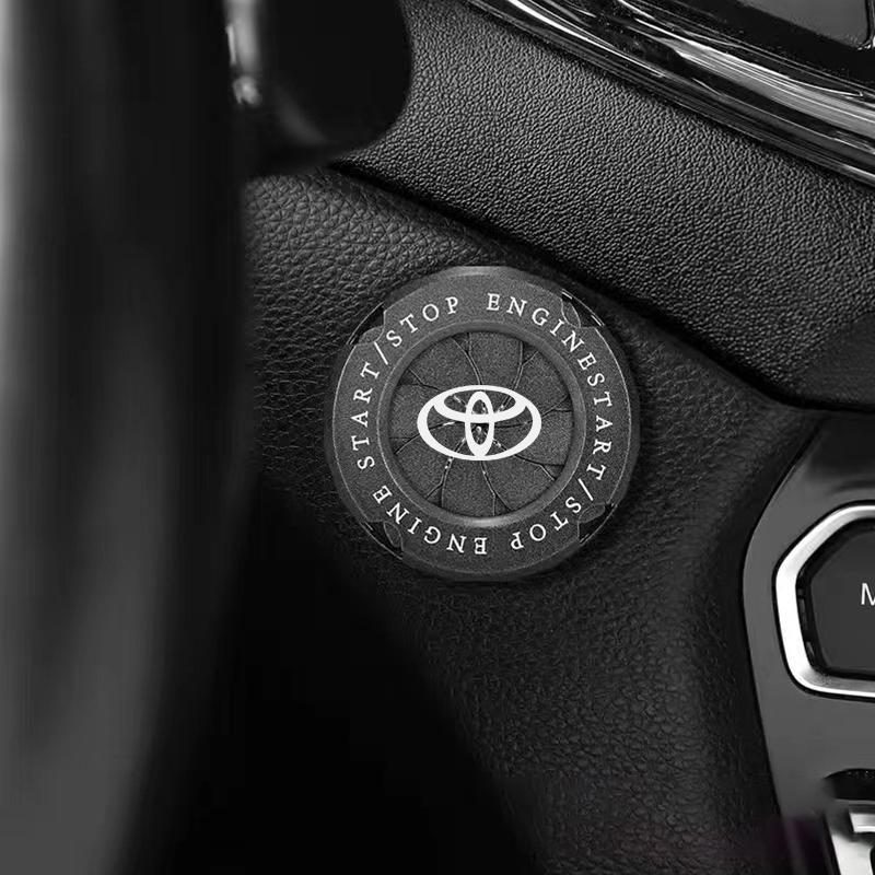 Car interior stickers Modification One-button Start Button Ignition Switch Start Ring For Toyota Corolla Camry Rav4 Yaris темно серый