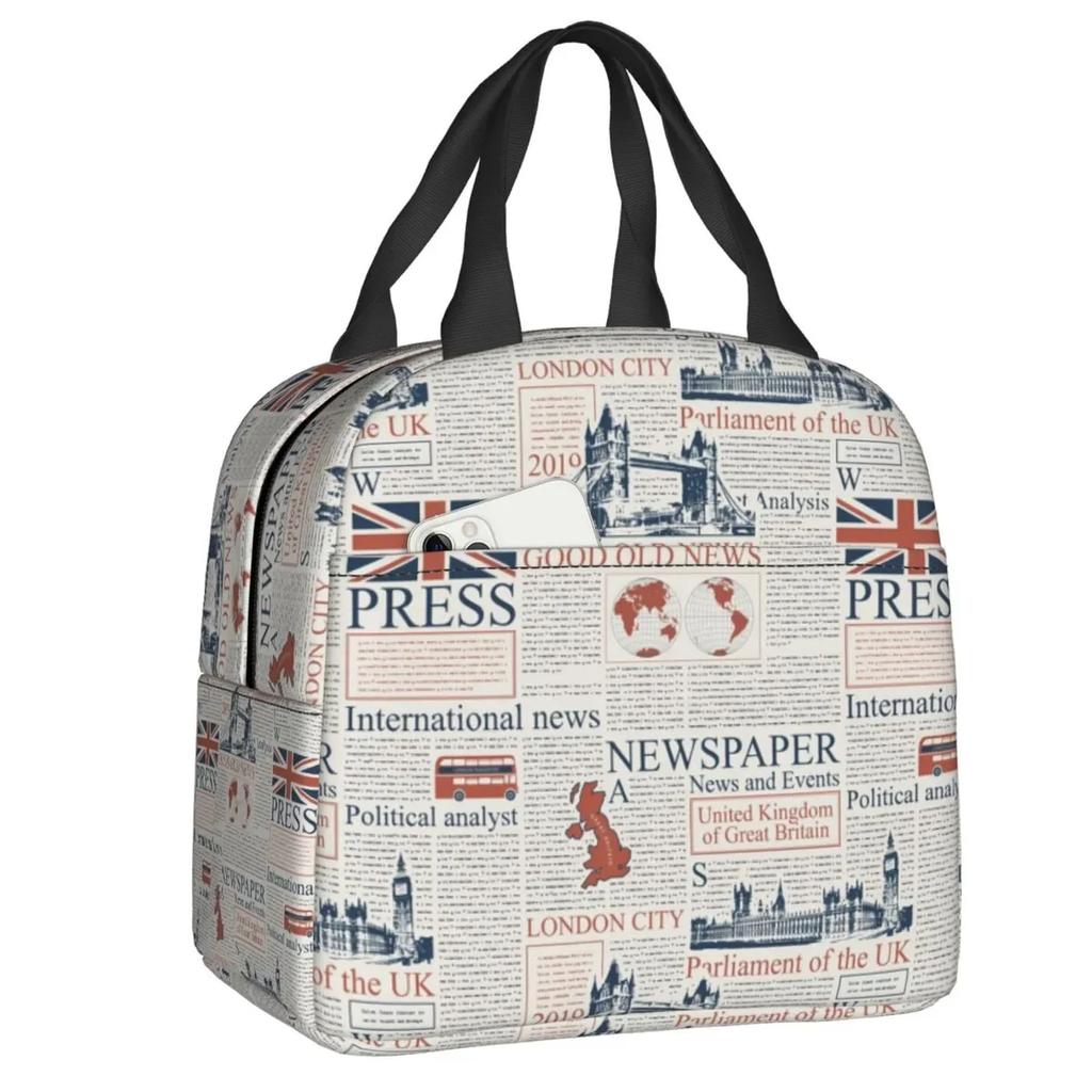 Lunchbox für Damen mit britischer Flagge und britischem Symbol, wasserdicht, Thermo-Kühltasche für Lebensmittel, isoliert, für die Schule, Picknick-Tragetaschen