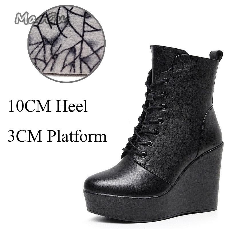 2026 Damskie Czarne Koturny Platforma Botki na Kostkę Zamek Boczny Gruba Obcas Botas Wiosna Jesień Moda Damskie Buty Rozmiar 33-43 Botines