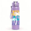 1PC Sun Salt Sand Letter 750ml Color Plastic Sports Water Bottle Leakproof Flip Straw Lid Suitable for Sports Office Home Use