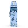 1PC Dolphin Seastar Ocean Wave Print 750ml Color Plastic Sports Water Bottle Leakproof Flip Straw Lid Suitable for Sports Office Home Use