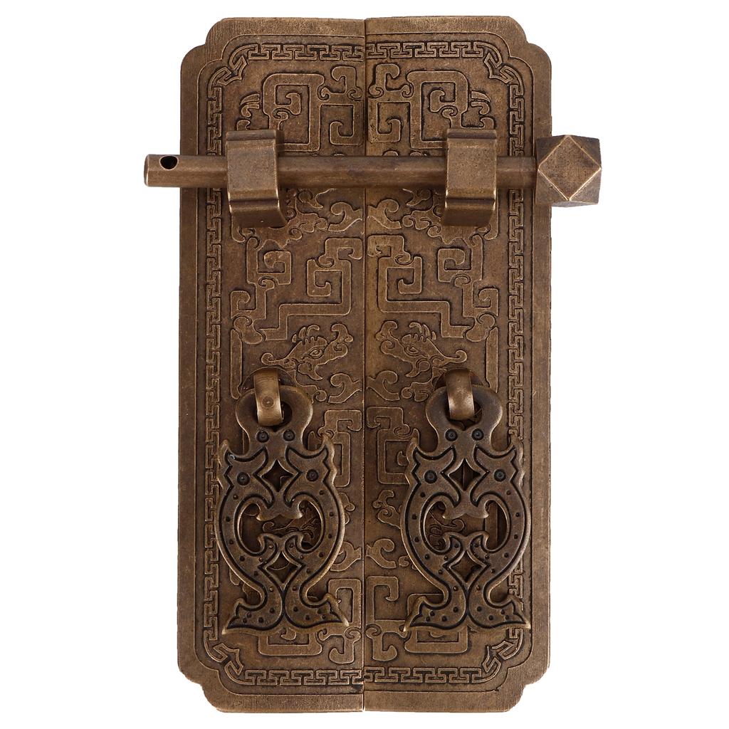 Door Handle Set Chinese Style Antique Copper Pull Handles Cabinet Wardrobe Accessory