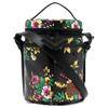 Kenzo Floral Print Surround Zip Bucket Bag Women Handbags Black FC62SA704B0499