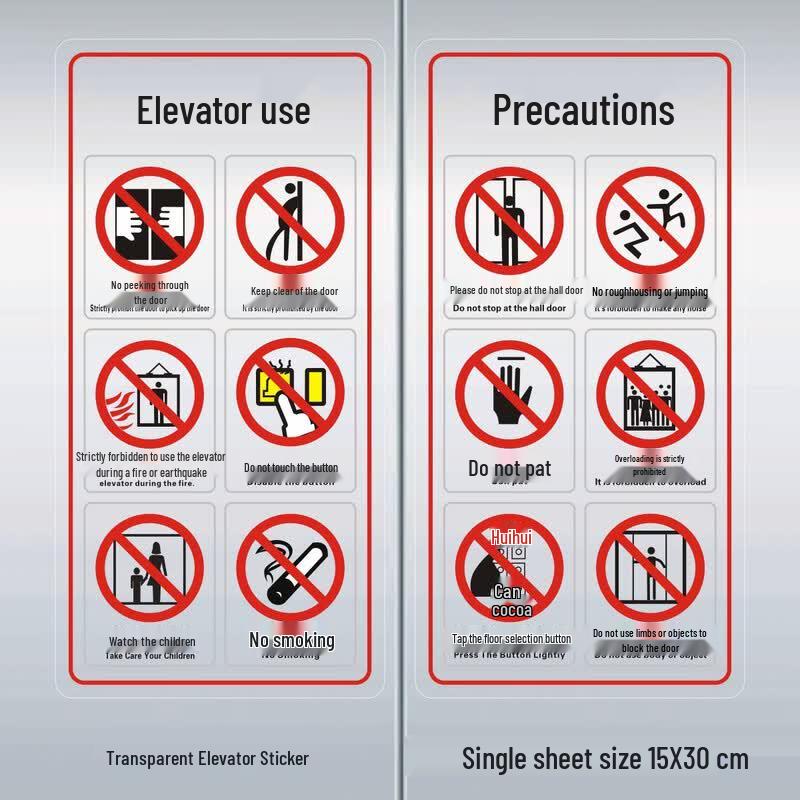 Passenger Elevator Safety Warning Sign