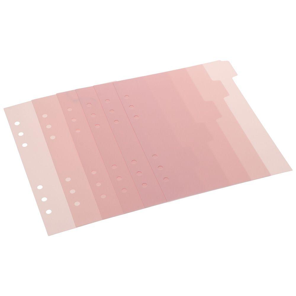 

6 PCS A5 Binder Divider,Pink 6 Ring Plastic Index Page Tabs,Vertical Binder Divider for Home, Office бежевий