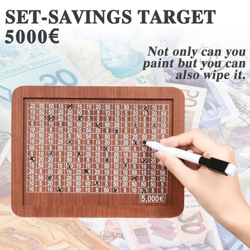 Money Box Savings Time for Saving PeriodCoins 10000 Japanese Piggy Bank Budget with Counter Goal Numbers Retro Moneybox
