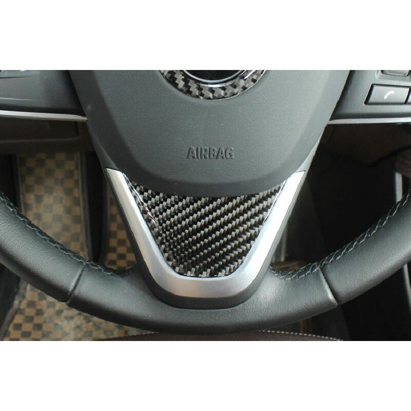 Fit For BMW X1 2016-2022 Real Carbon Fiber Steering Wheel U-Type Cover Trim 1PCS